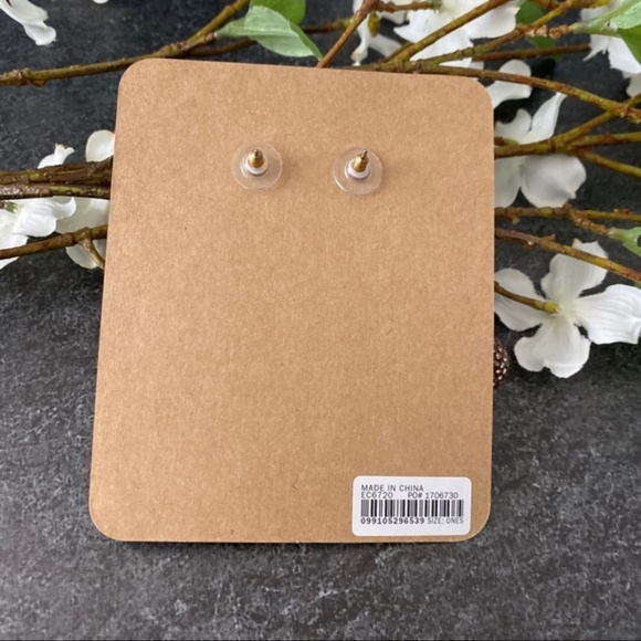 J CREW NWT Rose Gold Pave Statement Earrings - Picture 3 of 5